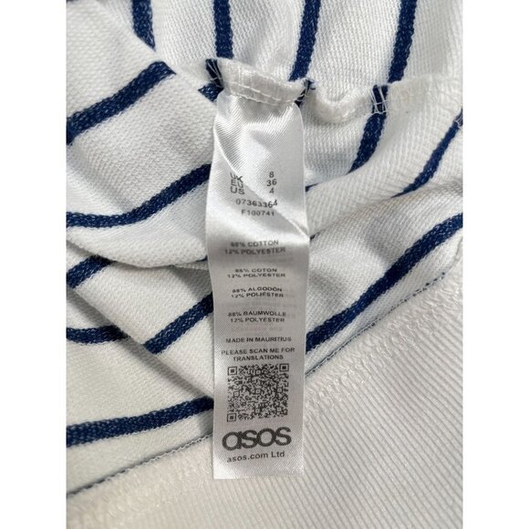 Asos Ladies Navy Stripe Jersey Knit Long Sleeve Top Size Small - Picture 14 of 15